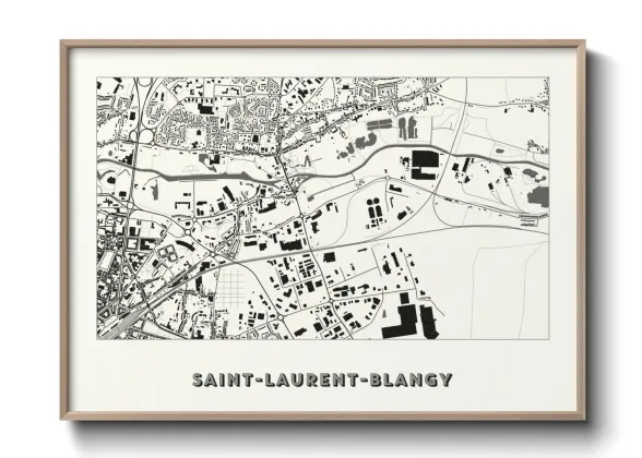Une affiche de carte sur Saint-Laurent-Blangy