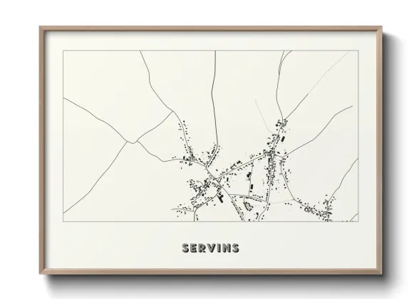 Une affiche de carte sur Servins