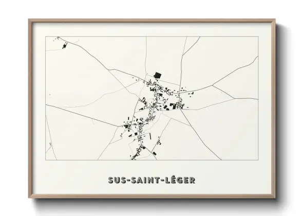 Une affiche de carte sur Sus-Saint-Léger