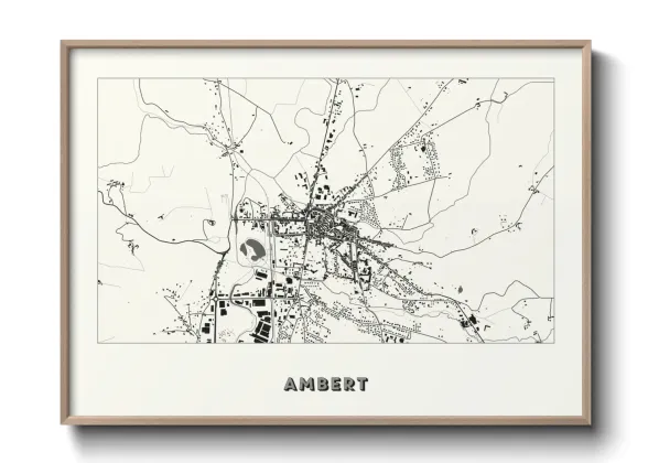 Une affiche de carte sur Ambert