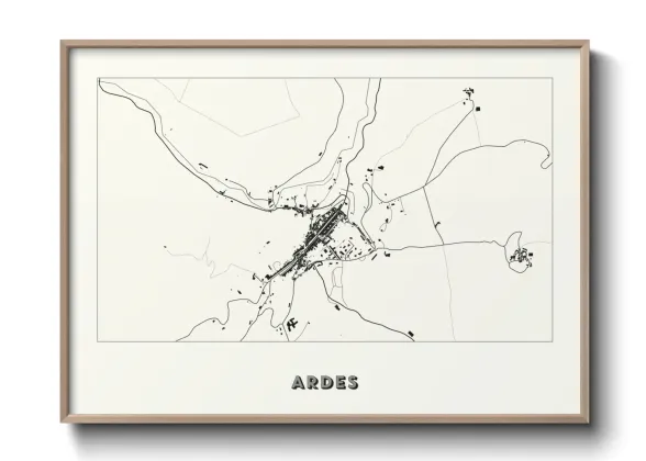 Une affiche de carte sur Ardes