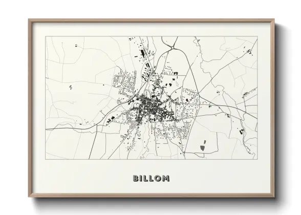 Une affiche de carte sur Billom