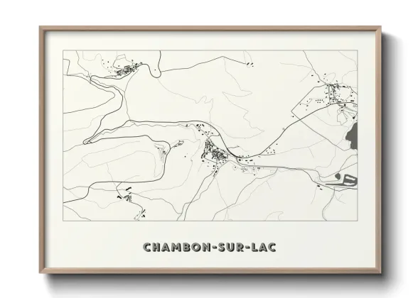 Une affiche de carte sur Chambon-sur-Lac