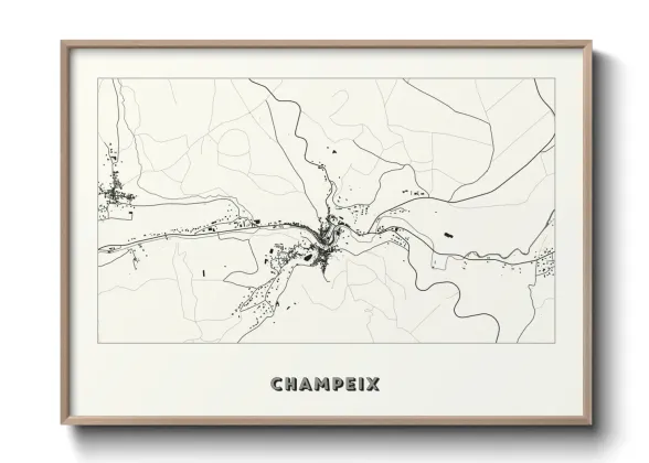 Une affiche de carte sur Champeix