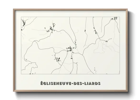 Une affiche de carte sur Égliseneuve-des-Liards