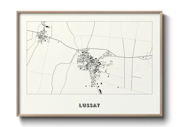 Une affiche de carte sur Lussat
