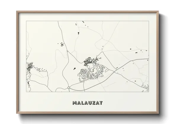 Une affiche de carte sur Malauzat