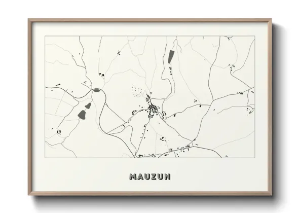Une affiche de carte sur Mauzun