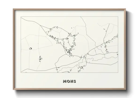 Une affiche de carte sur Mons