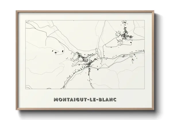 Une affiche de carte sur Montaigut-le-Blanc