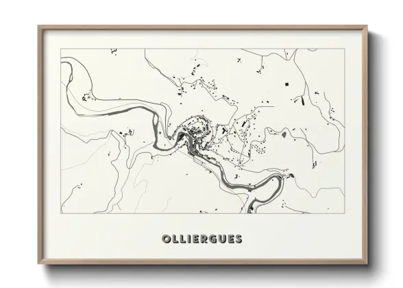Une affiche de carte sur Olliergues