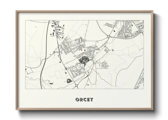 Une affiche de carte sur Orcet