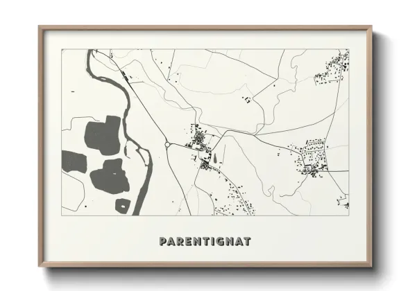 Une affiche de carte sur Parentignat