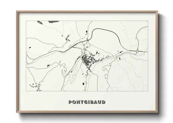 Une affiche de carte sur Pontgibaud