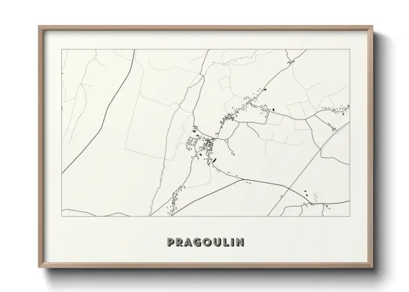 Une affiche de carte sur Pragoulin