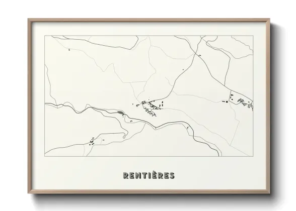 Une affiche de carte sur Rentières