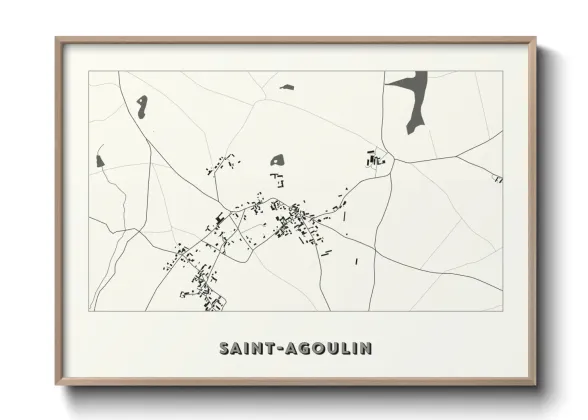 Une affiche de carte sur Saint-Agoulin