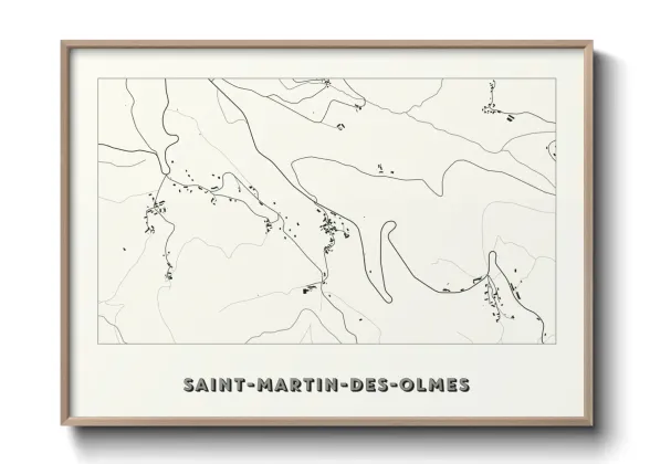 Une affiche de carte sur Saint-Martin-des-Olmes
