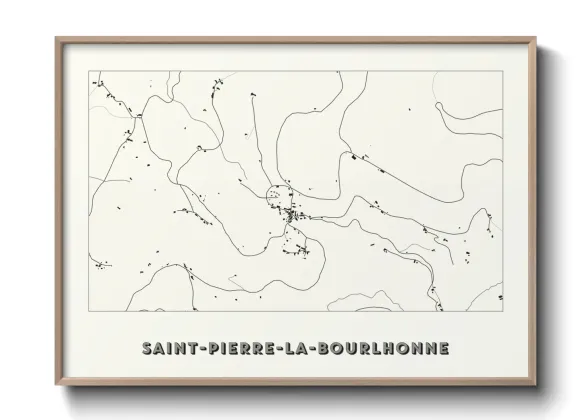 Une affiche de carte sur Saint-Pierre-la-Bourlhonne