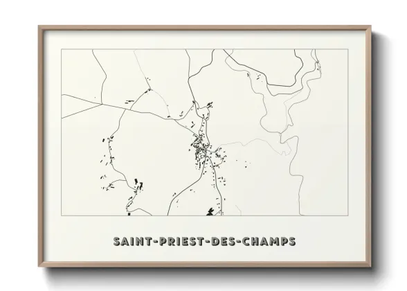 Une affiche de carte sur Saint-Priest-des-Champs