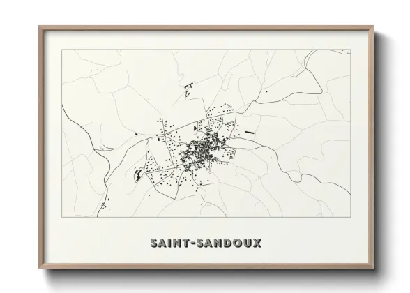 Une affiche de carte sur Saint-Sandoux