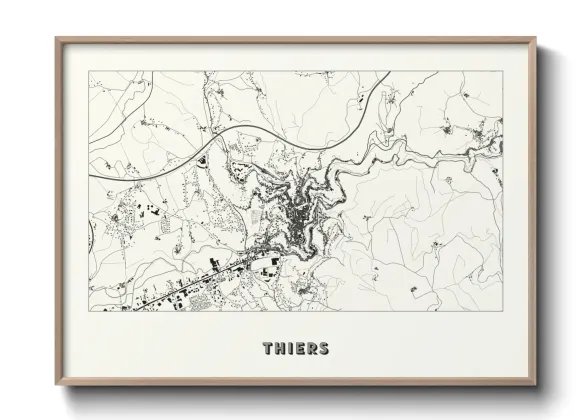 Une affiche de carte sur Thiers