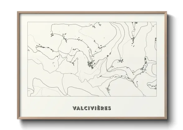 Une affiche de carte sur Valcivières