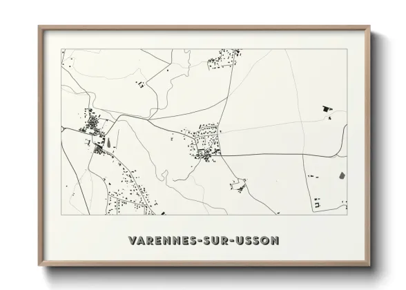 Une affiche de carte sur Varennes-sur-Usson