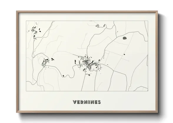 Une affiche de carte sur Vernines