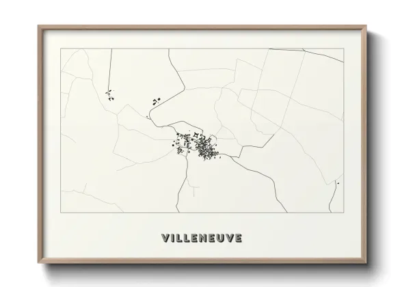 Une affiche de carte sur Villeneuve