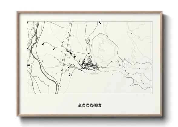Une affiche de carte sur Accous
