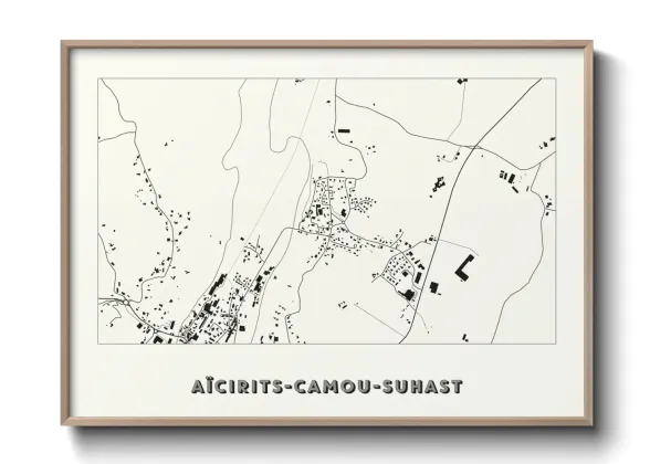 Une affiche de carte sur Aïcirits-Camou-Suhast