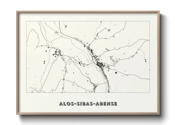 Une affiche de carte sur Alos-Sibas-Abense