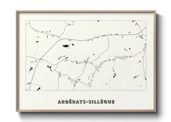 Une affiche de carte sur Arbérats-Sillègue