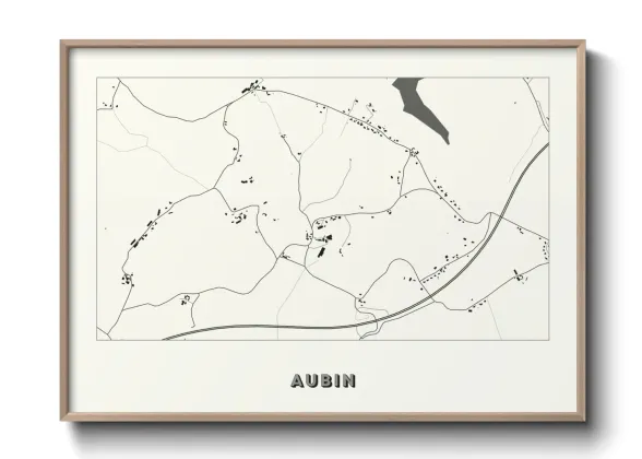 Une affiche de carte sur Aubin