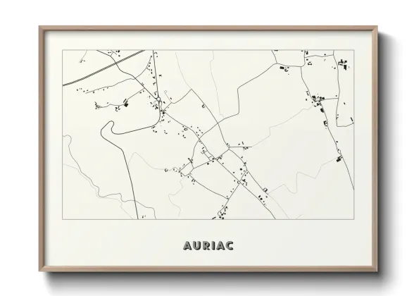 Une affiche de carte sur Auriac