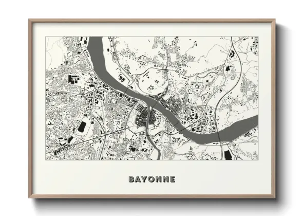 Une affiche de carte sur Bayonne