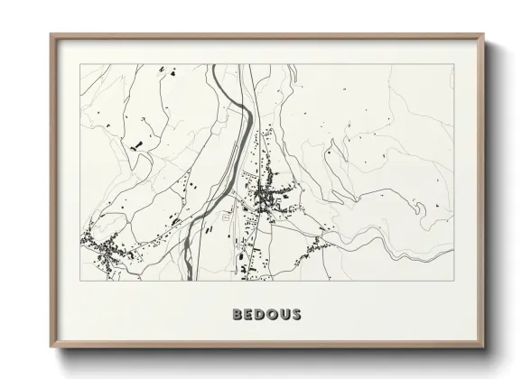 Une affiche de carte sur Bedous