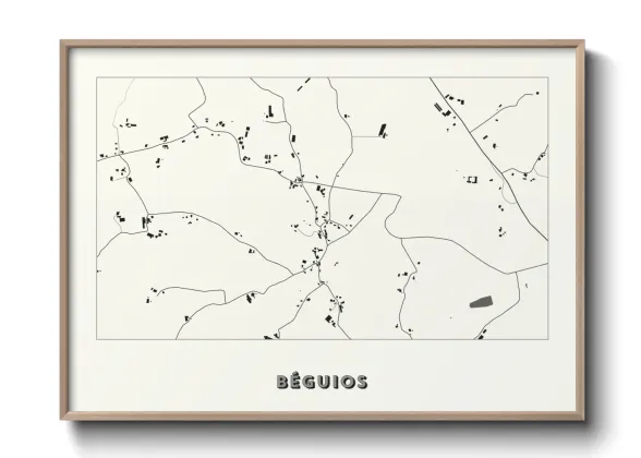 Une affiche de carte sur Béguios