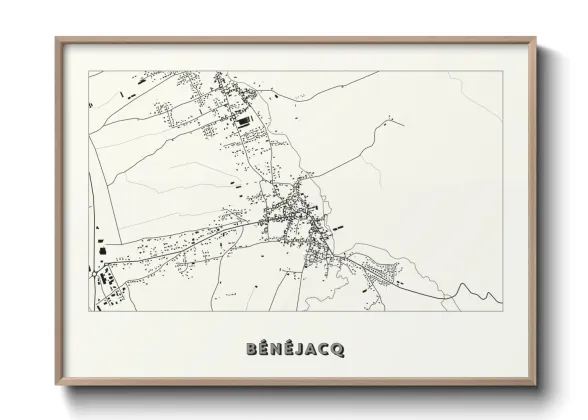 Une affiche de carte sur Bénéjacq