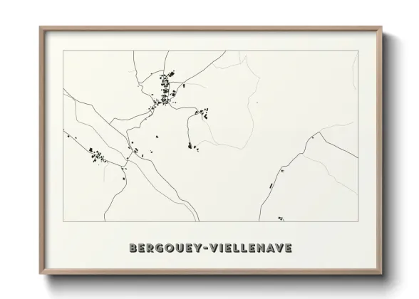 Une affiche de carte sur Bergouey-Viellenave