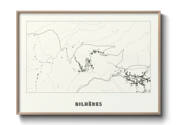Une affiche de carte sur Bilhères