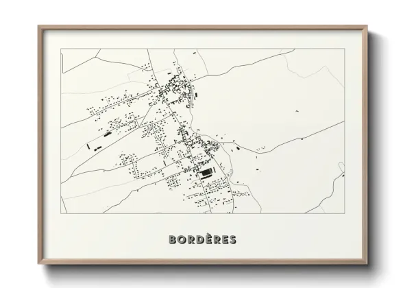 Une affiche de carte sur Bordères