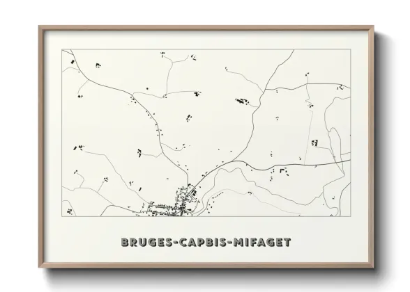 Une affiche de carte sur Bruges-Capbis-Mifaget