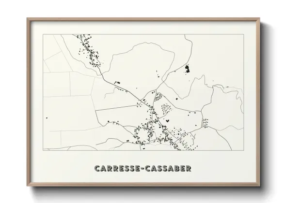 Une affiche de carte sur Carresse-Cassaber