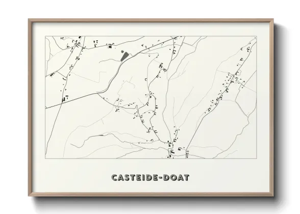 Une affiche de carte sur Casteide-Doat