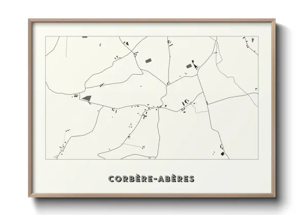 Une affiche de carte sur Corbère-Abères