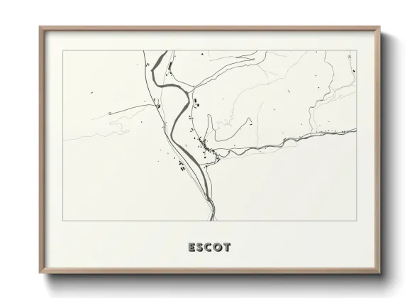 Une affiche de carte sur Escot