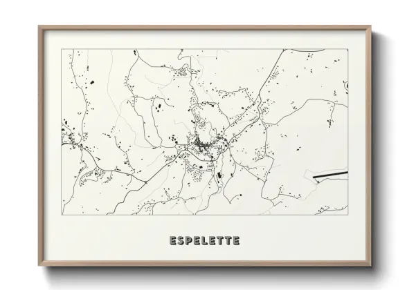 Une affiche de carte sur Espelette