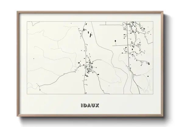 Une affiche de carte sur Idaux